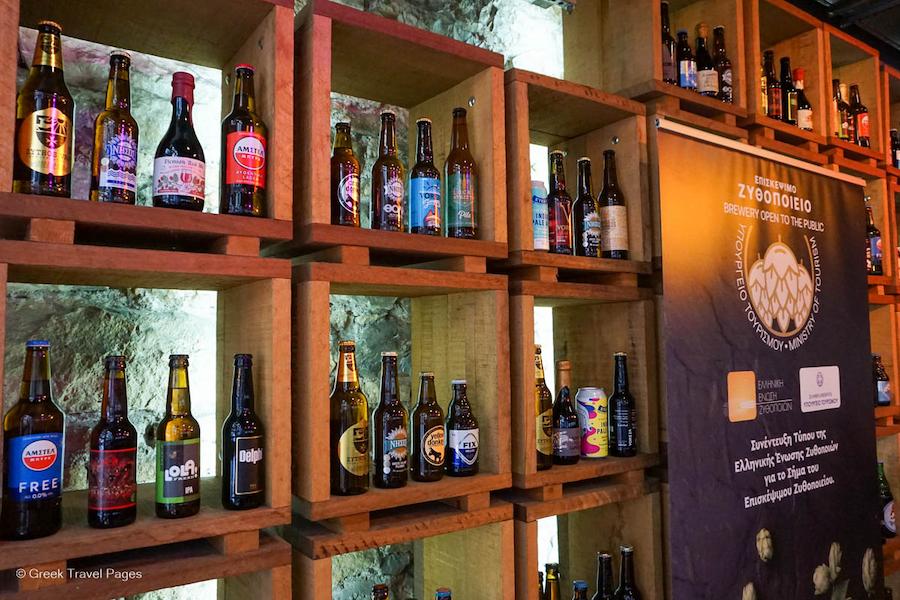 Greece on its Way to Develop and Promote Beer Tourism - Gastronomy Tours shelves with beer bottles Gastronomy Tours - Gastronomy Tours